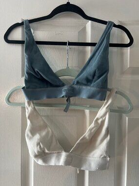 SKIMS Cotton Rib Plunge Bralette Bundle of 2